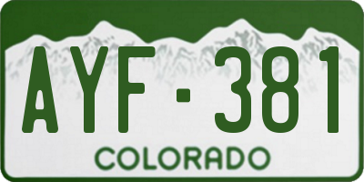 CO license plate AYF381