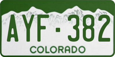 CO license plate AYF382