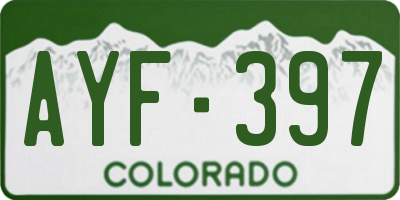 CO license plate AYF397