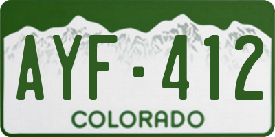 CO license plate AYF412