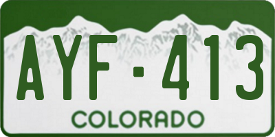CO license plate AYF413