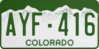 CO license plate AYF416