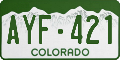CO license plate AYF421