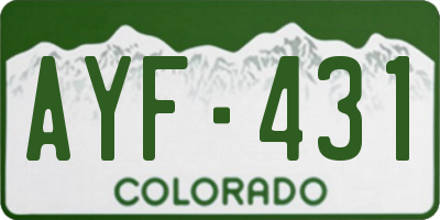 CO license plate AYF431