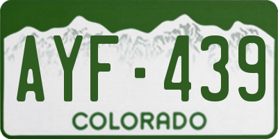 CO license plate AYF439