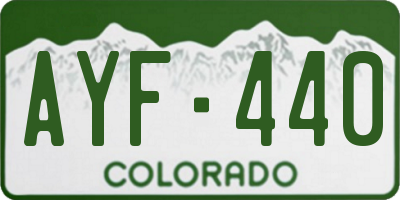 CO license plate AYF440