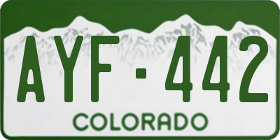 CO license plate AYF442