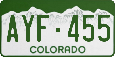 CO license plate AYF455