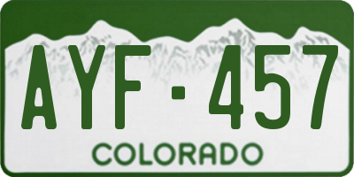 CO license plate AYF457