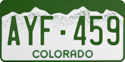 CO license plate AYF459