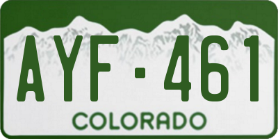 CO license plate AYF461