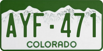 CO license plate AYF471