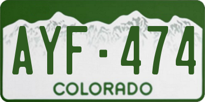 CO license plate AYF474