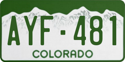 CO license plate AYF481