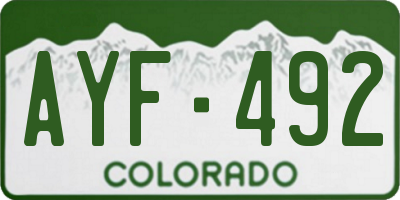 CO license plate AYF492