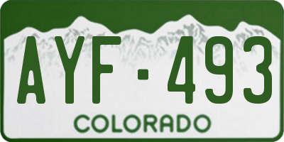 CO license plate AYF493