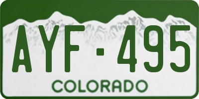 CO license plate AYF495