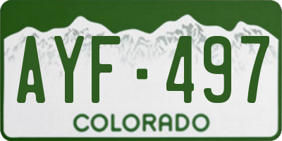 CO license plate AYF497