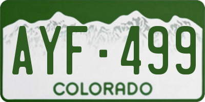 CO license plate AYF499