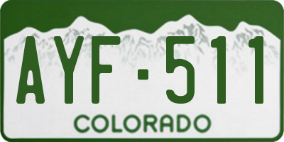 CO license plate AYF511