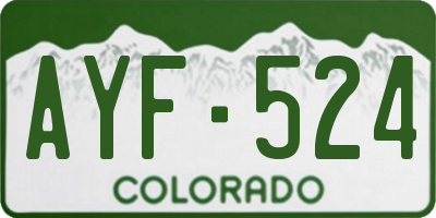 CO license plate AYF524