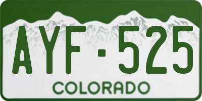 CO license plate AYF525