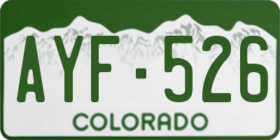 CO license plate AYF526