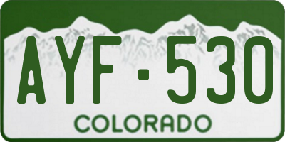 CO license plate AYF530