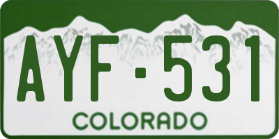 CO license plate AYF531