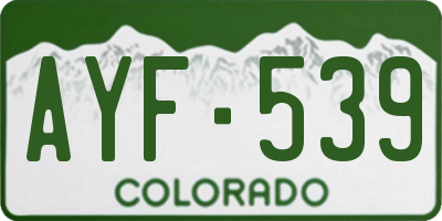 CO license plate AYF539