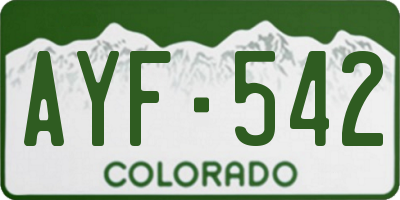 CO license plate AYF542