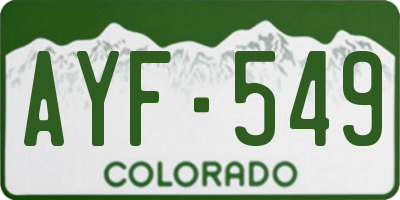 CO license plate AYF549