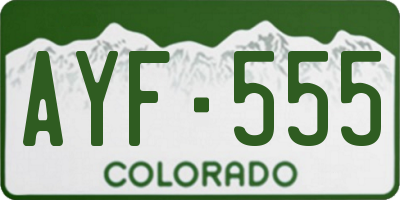 CO license plate AYF555