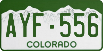 CO license plate AYF556
