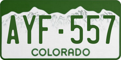 CO license plate AYF557