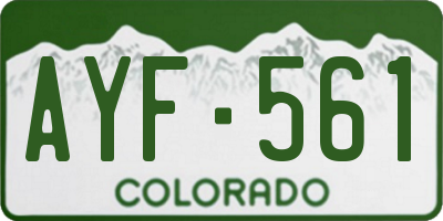 CO license plate AYF561