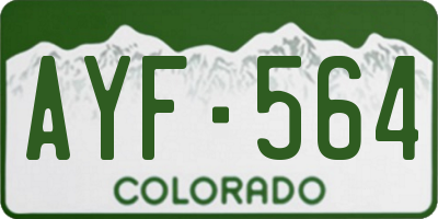 CO license plate AYF564