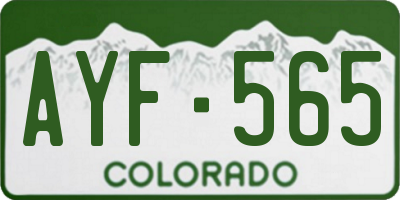 CO license plate AYF565