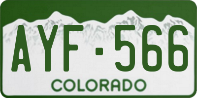 CO license plate AYF566