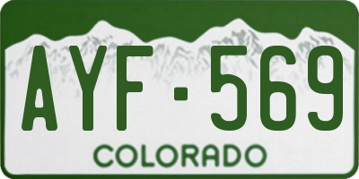 CO license plate AYF569