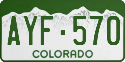 CO license plate AYF570