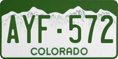 CO license plate AYF572