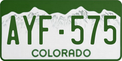 CO license plate AYF575