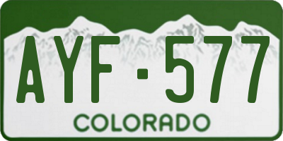 CO license plate AYF577