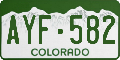 CO license plate AYF582
