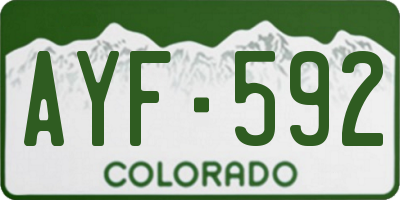 CO license plate AYF592