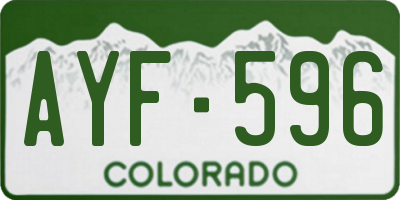 CO license plate AYF596