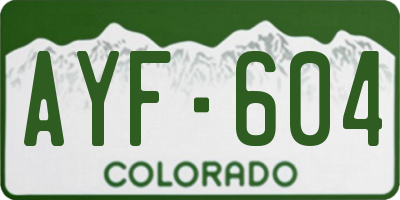 CO license plate AYF604