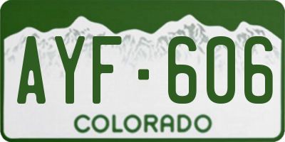 CO license plate AYF606