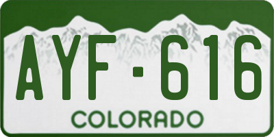 CO license plate AYF616